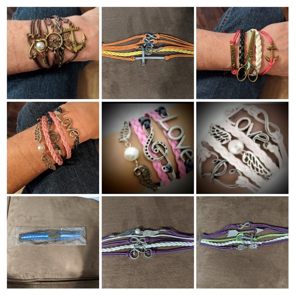 Infinity style love charm bracelets
